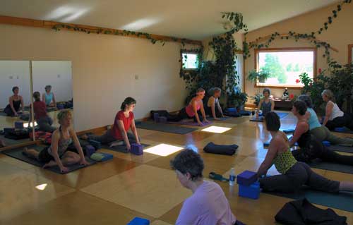 class Class in session at Junction Center Yoga Studio