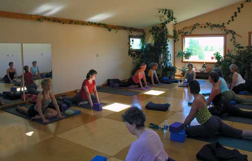 Class in session at Junction Center Yoga Studio